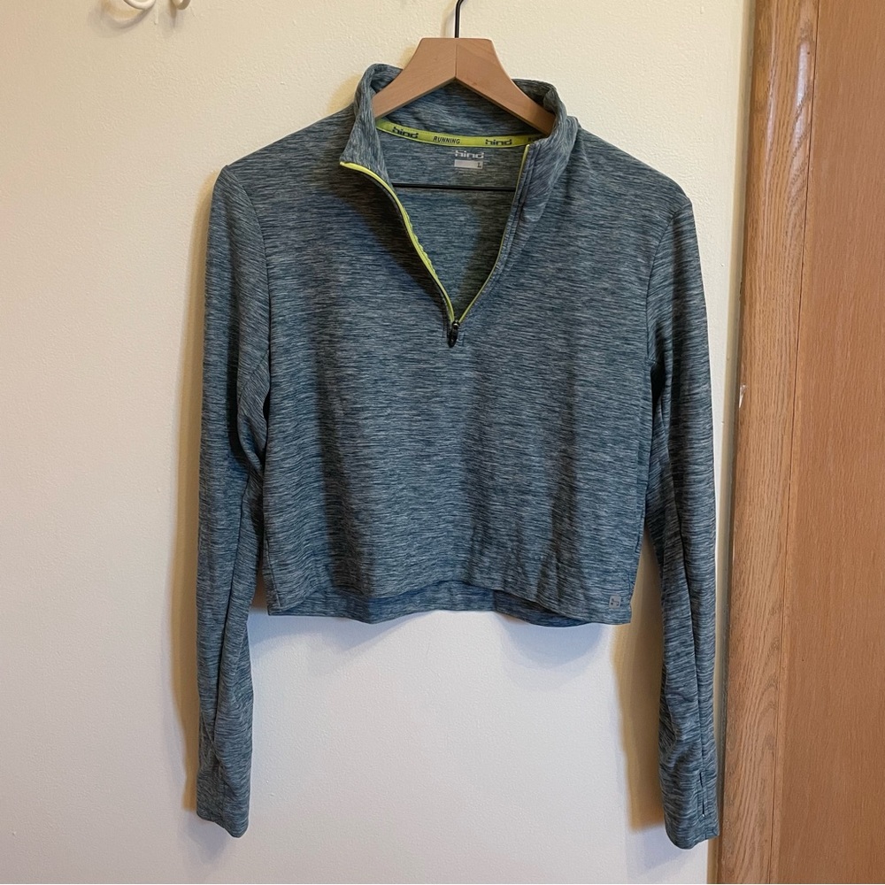 Hind Running Quarter-zip Long Sleeve | Blue | Large